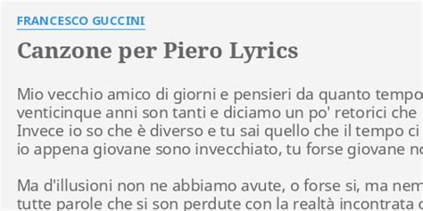 Francesco Guccini – Canzone per Piero Lyrics 